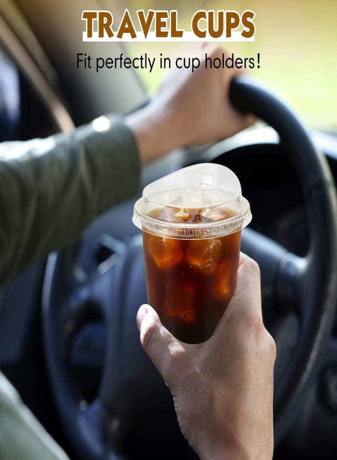 Teecyhooo 50 Pack 16 oz Clear Plastic Cups with Strawless Sip Lids Disposable Pet Iced Coffee Round Bottom Cup for Iced Coffee Juice Smoothie Cold Beverage Milkshake Bubble - Image 5